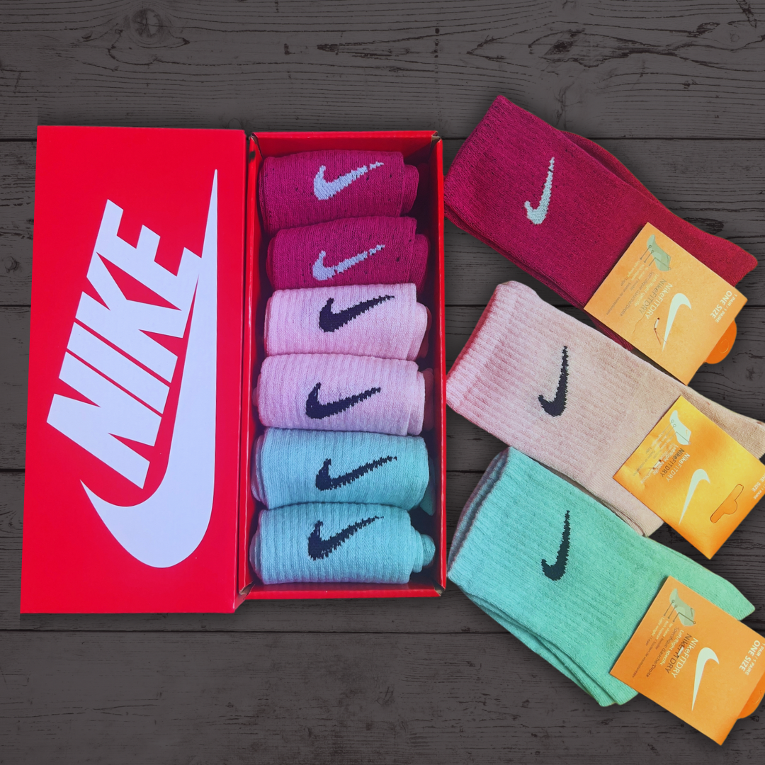 Чорапи 6 Чифта #Nk Синьо Розаво Червено