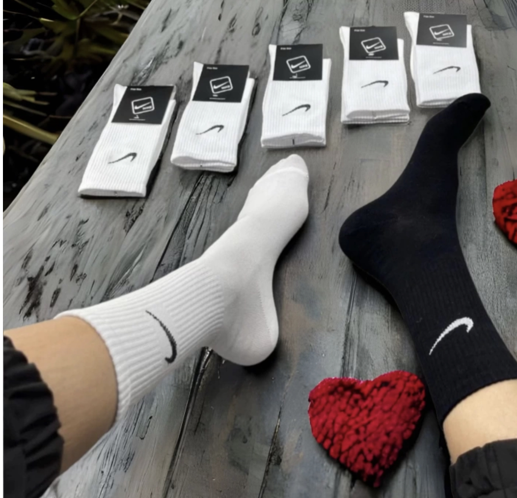 Чорапи 6 Чифта #NK Черно # Бяло